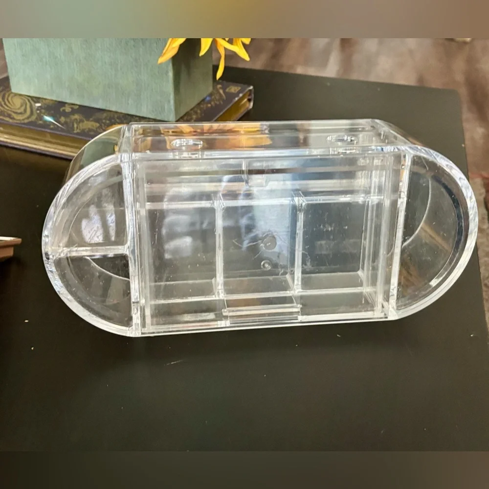 LED Makeup Mirror with Organizer - Rose Gold